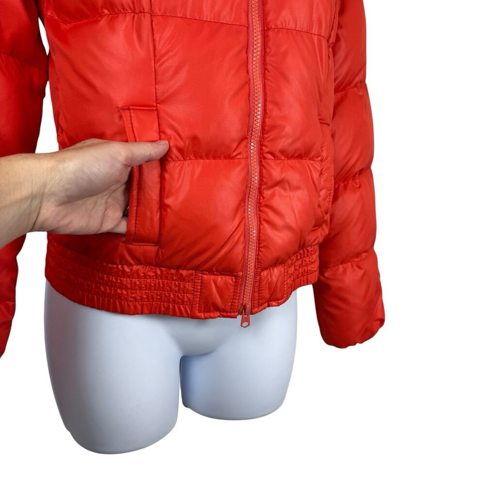 Abercrombie & Fitch Jacket Kids Extra Large Orange Down Puffer Coat Y2K Bomber - Picture 4 of 11